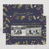 Cartes Pour Fêtes Annuelles Un Sauveur Est Né Photo De Noël Religieux (Devant / Derrière)