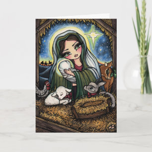 Cartes Pour Fêtes Annuelles Un sauveur est Noël né de nativité de Vierge Marie