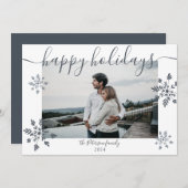 Cartes Pour Fêtes Annuelles Un script de Noël simple et moderne photo des floc (Devant / Derrière)