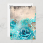 Cartes Pour Fêtes Annuelles Un Shabby Bleu Chic Ephemera Design Series 7 (Devant / Derrière)