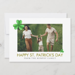 Cartes Pour Fêtes Annuelles Un shamrock chanceux minimaliste, photo de la fête