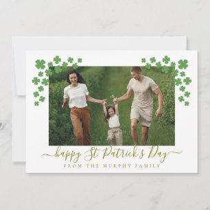 Cartes Pour Fêtes Annuelles Un shamrock chanceux minimaliste, photo de la fête