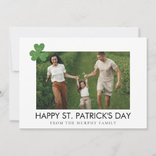 Cartes Pour Fêtes Annuelles Un shamrock chanceux minimaliste, photo de la fête