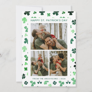 Cartes Pour Fêtes Annuelles Un shamrock chanceux minimaliste, photo de la fête