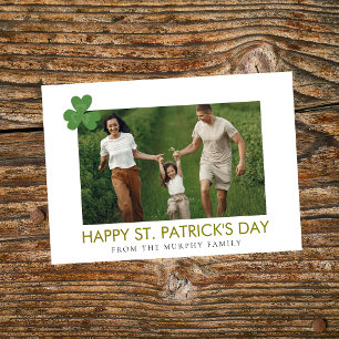 Cartes Pour Fêtes Annuelles Un shamrock chanceux minimaliste, photo de la fête