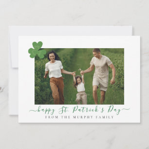 Cartes Pour Fêtes Annuelles Un shamrock chanceux minimaliste, photo de la fête
