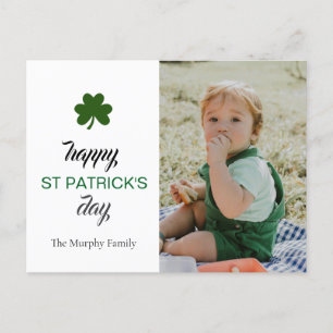 Cartes Pour Fêtes Annuelles Un shamrock chanceux minimaliste, photo de la fête
