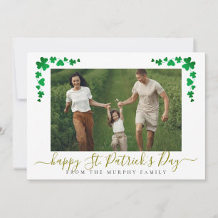 Cartes Pour Fêtes Annuelles Un shamrock chanceux minimaliste, photo de la fête