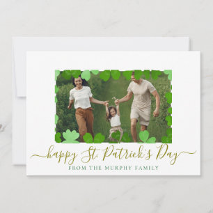 Cartes Pour Fêtes Annuelles Un shamrock chanceux minimaliste, photo de la fête