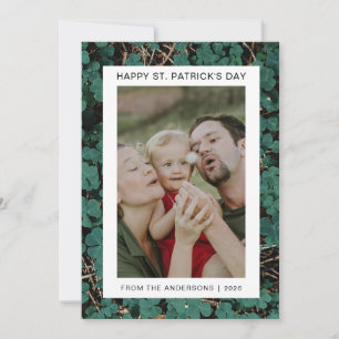 Cartes Pour Fêtes Annuelles Un shamrock chanceux minimaliste, photo de la fête