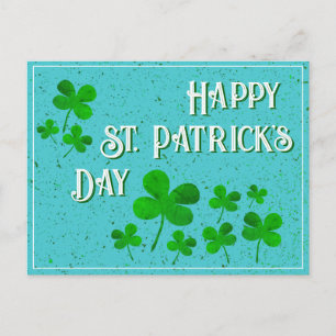 Cartes Pour Fêtes Annuelles Un Shamrock vert en vedette Joyeuse Saint Patrick`