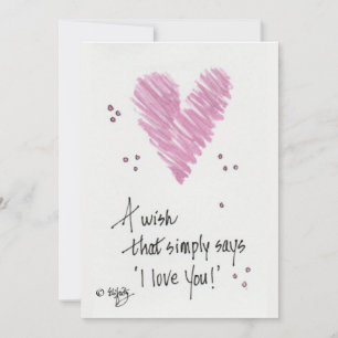 Cartes Pour Fêtes Annuelles Un simple souhait que je t'aime