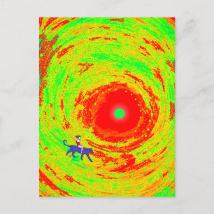 Cartes Pour Fêtes Annuelles Un soleil rouge et une fille