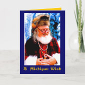 Cartes Pour Fêtes Annuelles Un souhait de Noël du Michigan (Devant)
