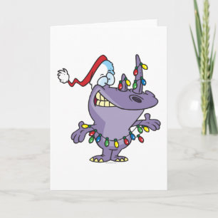 Cartes Pour Fêtes Annuelles un stupide et mignon rhino père Noël de Noël