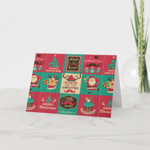 Cartes Pour Fêtes Annuelles Un très Manly Christmas Mustache Collage C