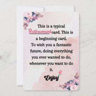 Cartes Pour Fêtes Annuelles Un voyage poétique vers la retraite (pour lui/elle