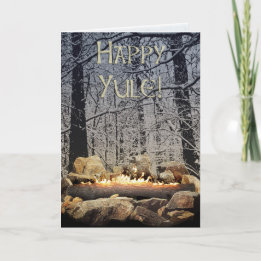 Cartes Pour Fêtes Annuelles Un Yule brûlant paisible Connectez-vous dans une f