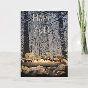 Cartes Pour Fêtes Annuelles Un Yule brûlant paisible Connectez-vous dans une f