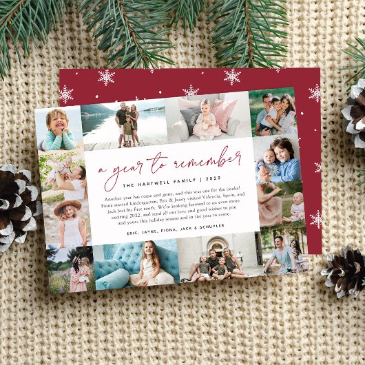 Cartes Pour Fêtes Annuelles Une année à retenir | Année d'évaluation Collage p