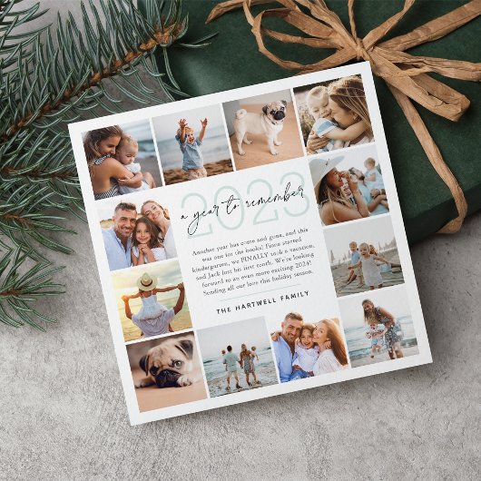 Cartes Pour Fêtes Annuelles Une année à retenir | Année d'évaluation Collage p