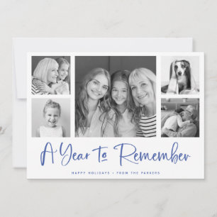 Cartes Pour Fêtes Annuelles Une année à retenir Grille de photos minimaliste