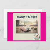 Cartes Pour Fêtes Annuelles Une autre année libre (F) (Devant / Derrière)