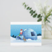 Cartes Pour Fêtes Annuelles une clause igloo et santa (Debout devant)