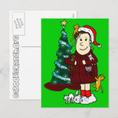 Cartes Pour Fêtes Annuelles 'Une dame de chat folle Noël' (Devant / Derrière)