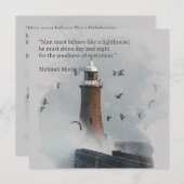 Cartes Pour Fêtes Annuelles Une énorme vague frappe un phare (Devant / Derrière)