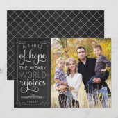 Cartes Pour Fêtes Annuelles Une étincelle d'espoir Le monde las se réjouit Car (Devant / Derrière)