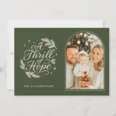 Cartes Pour Fêtes Annuelles Une Frisée d'Espoir Photo de l'arc religieux vert (Devant)