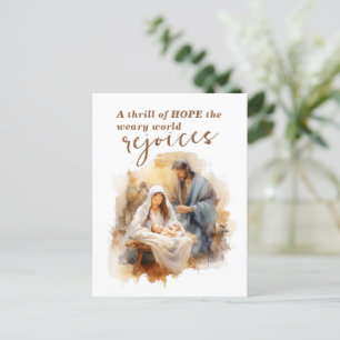 Cartes Pour Fêtes Annuelles Une frisson d'espoir Noël Carol et Nativité