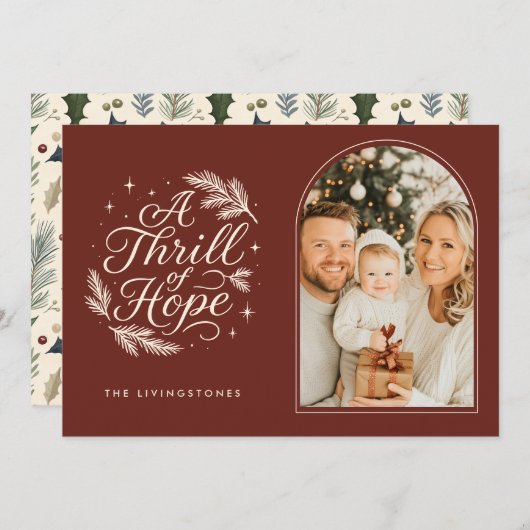 Cartes Pour Fêtes Annuelles Une frisson d'espoir Red Religious Arch Photo (Devant / Derrière)