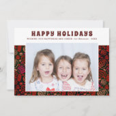 Cartes Pour Fêtes Annuelles Une ligne d'art rouge Photo de vacances artistique (Devant)