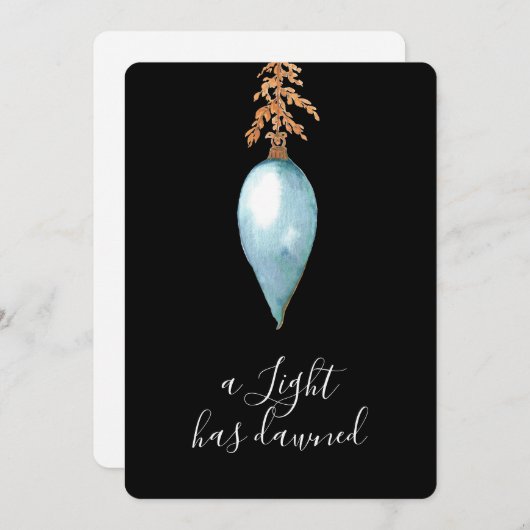 Cartes Pour Fêtes Annuelles Une Lumière A Vu Le Jour D'Aquarelle Moderne Noël (Devant / Derrière)