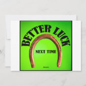 CARTES POUR FÊTES ANNUELLES UNE MEILLEURE CHANCE LA FOIS PROCHAINE (Dos)