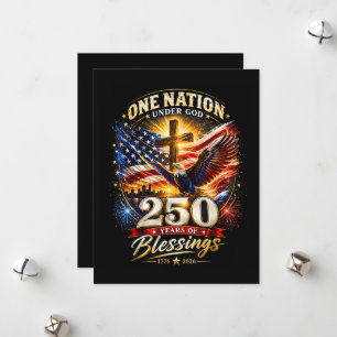 Cartes Pour Fêtes Annuelles Une nation sous Dieu 250 ans 250e anniversaire