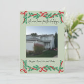 Cartes Pour Fêtes Annuelles Une nouvelle maison pour les vacances (Debout devant)