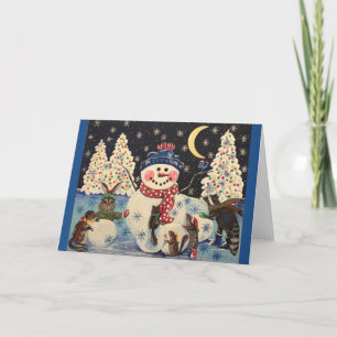 Cartes Pour Fêtes Annuelles "Une nuit magique dans la neige"