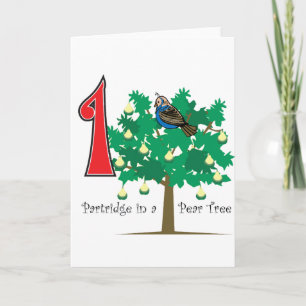 Cartes Pour Fêtes Annuelles Une perdrix dans un arbre à poires