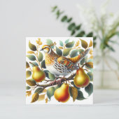 Cartes Pour Fêtes Annuelles Une perdrix dans un arbre à poires Noël (Debout devant)