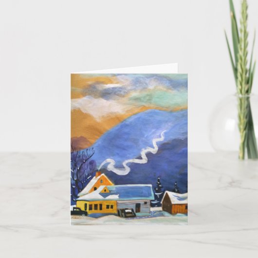 Cartes Pour Fêtes Annuelles Une Petite Ferme Froide (Devant)