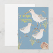 Cartes Pour Fêtes Annuelles Une Pince De Sable De Noël Côtière (Devant / Derrière)