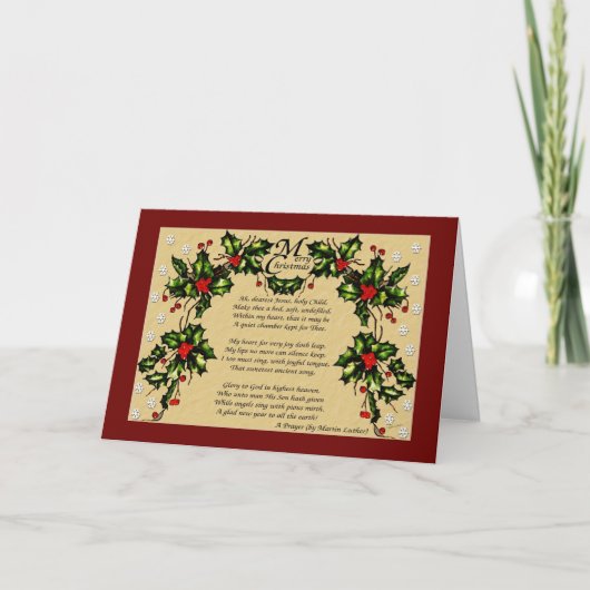 Cartes Pour Fêtes Annuelles Une prière de Noël (Devant)