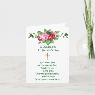Cartes Pour Fêtes Annuelles Une prière pour les Roses Shamrock de la Saint Pat