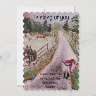 Cartes Pour Fêtes Annuelles une promenade à l'entrée de la ferme