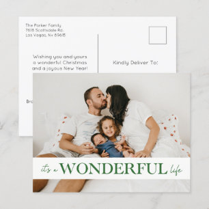 Cartes Pour Fêtes Annuelles Une vie merveilleuse Photo verte