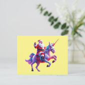 Cartes Pour Fêtes Annuelles Unicorn équitation Père Noël (Debout devant)