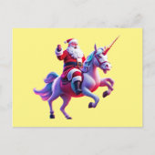 Cartes Pour Fêtes Annuelles Unicorn équitation Père Noël (Devant)
